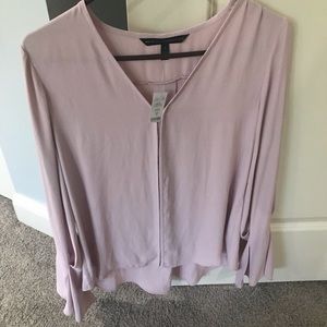 White House black market size small trumpet sleeve long sleeve blouse